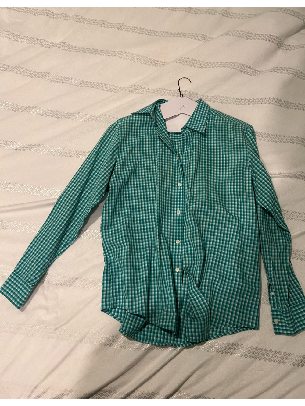 John Ashford Teal and White Gingham Shirt